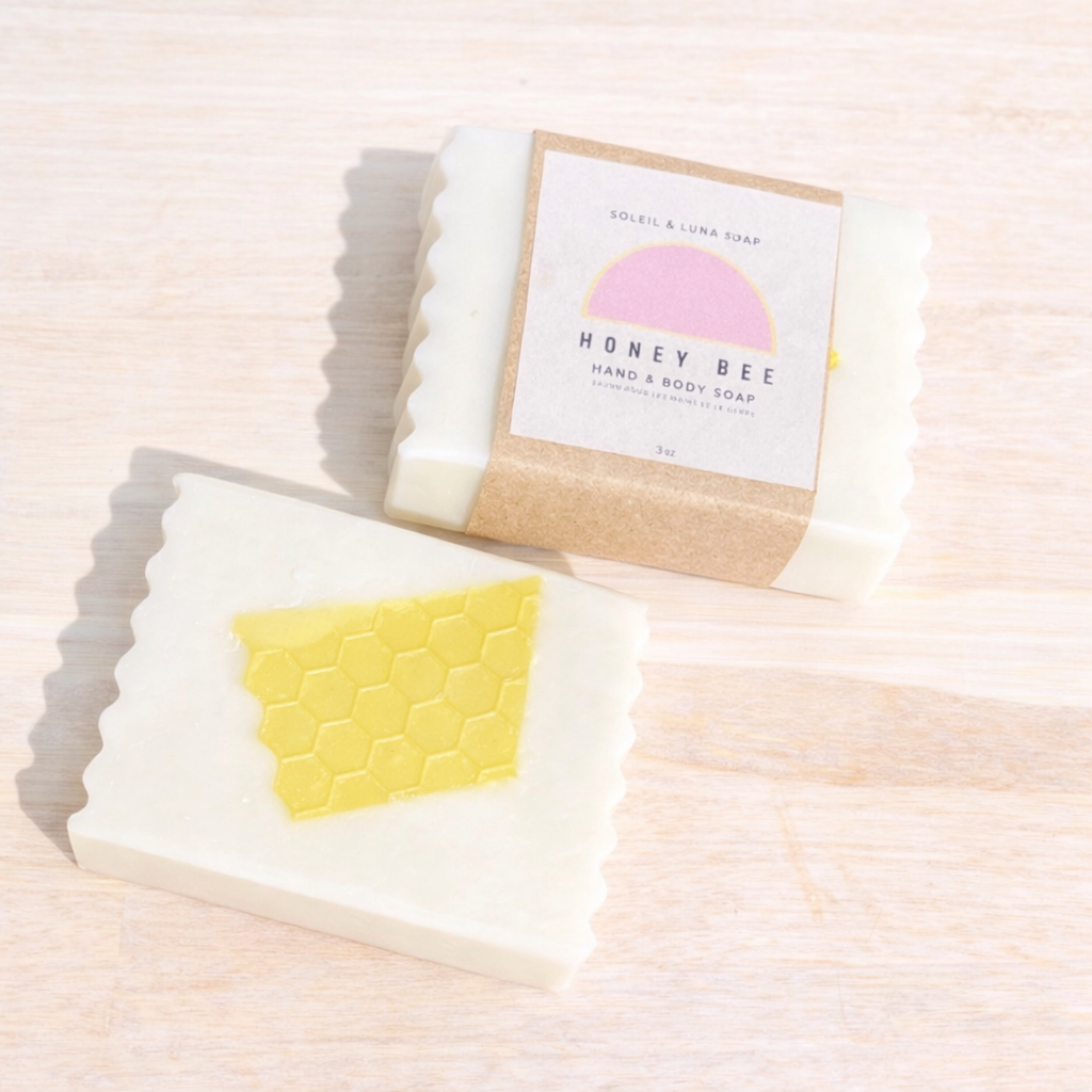 Honey bee Oatmeal Soap - Unscented Shea Butter Bar Hand & Body Soap