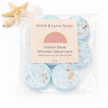 Ocean blue shower steamers frosted sea glass scent refreshing coastal escape